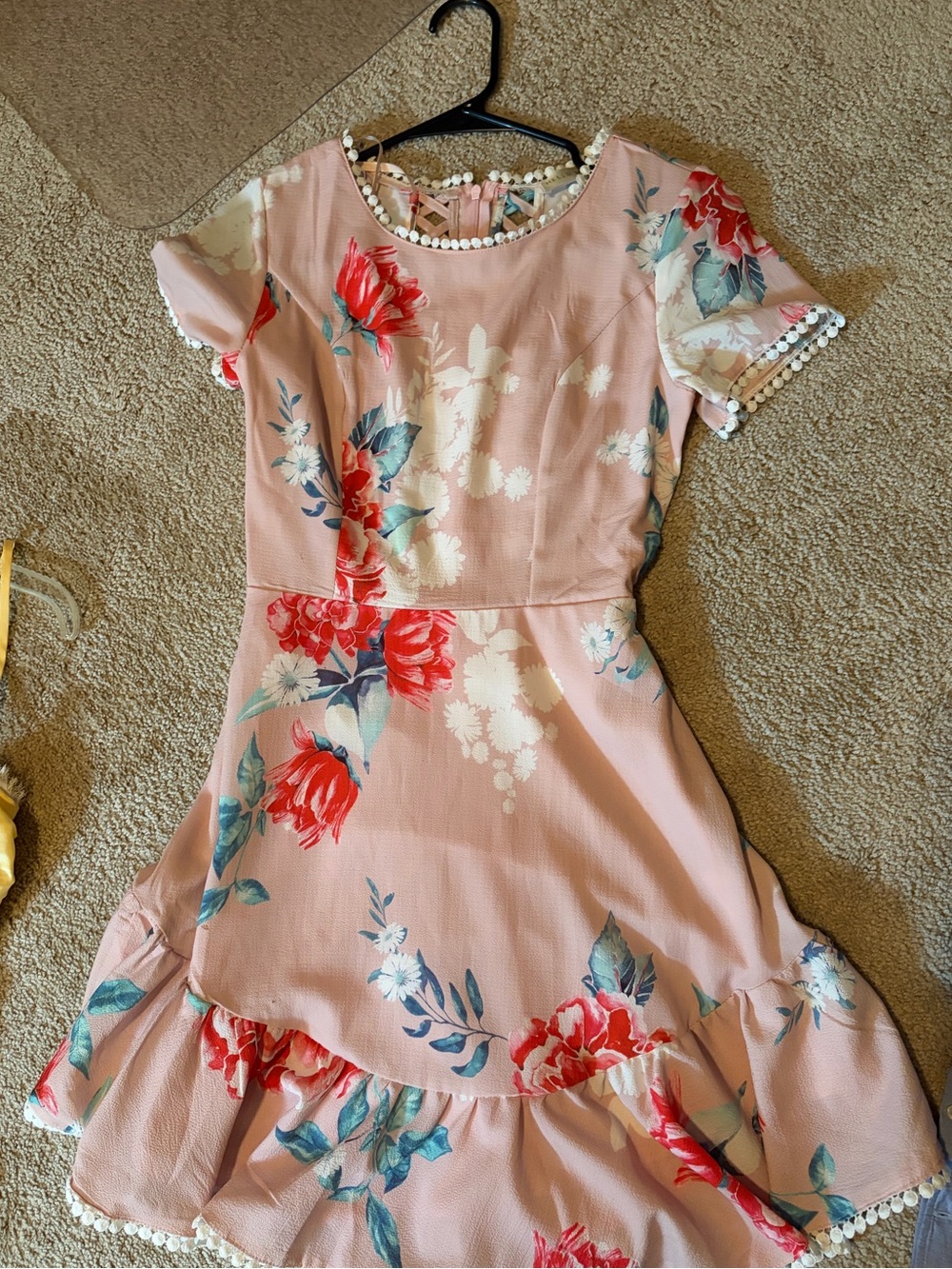 Hello Molly Pink Floral Ruffle Mini Dress - Picture 2 of 2